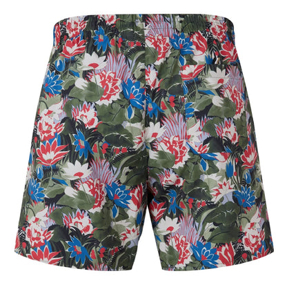 Light Green - Back - Boss Mens Piranha Tropical Floral Swim Shorts
