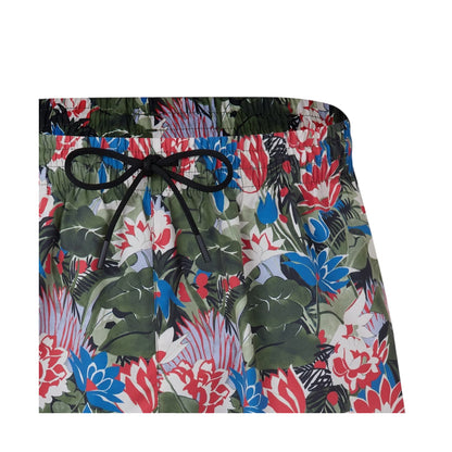 Light Green - Side - Boss Mens Piranha Tropical Floral Swim Shorts