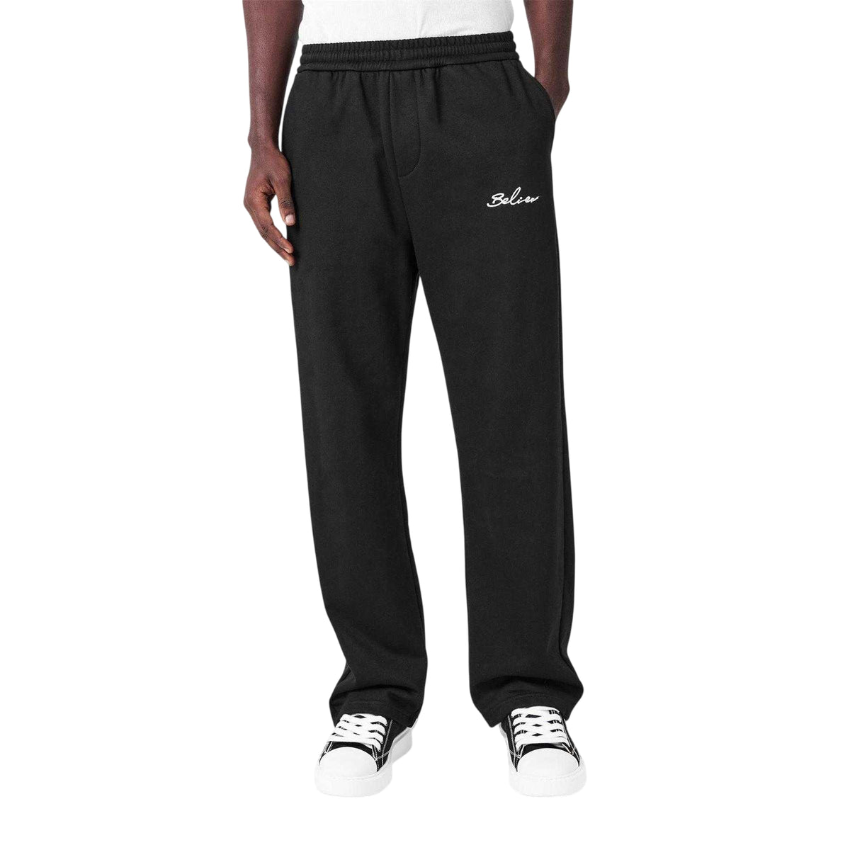 Black - Lifestyle - Belier Mens Fleece Logo Open Hem Joggers