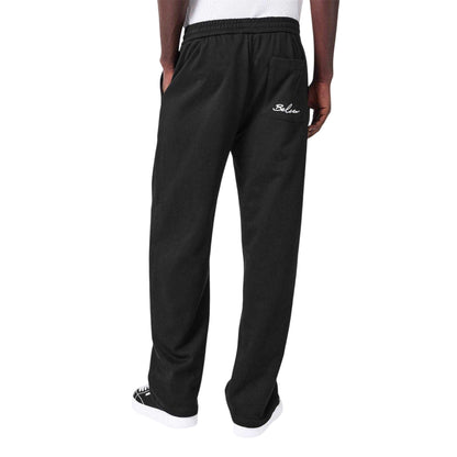 Black - Pack Shot - Belier Mens Fleece Logo Open Hem Joggers