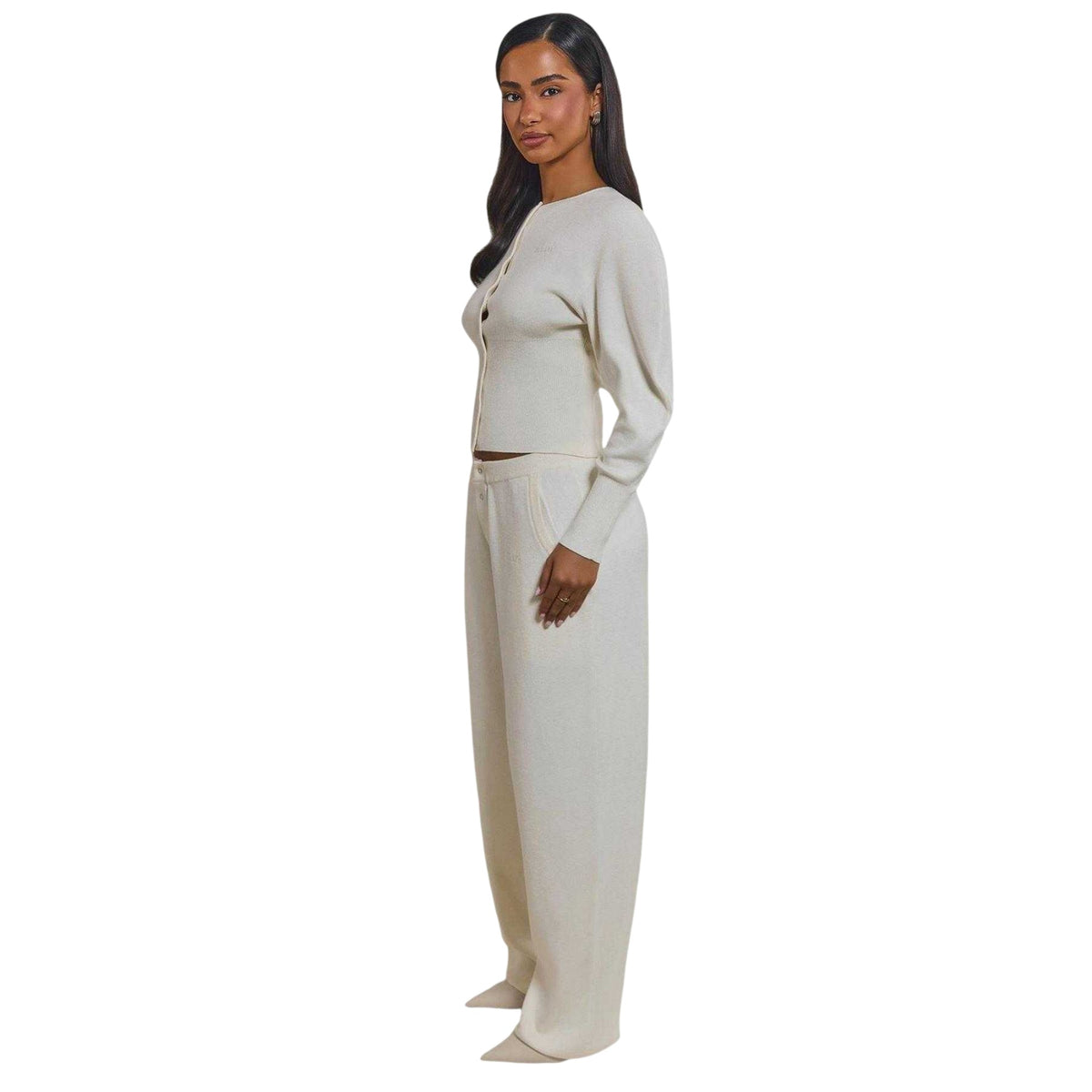 Cream - Lifestyle - Mars The Label Womens-Ladies Knitted Button Fly Jogging Bottoms