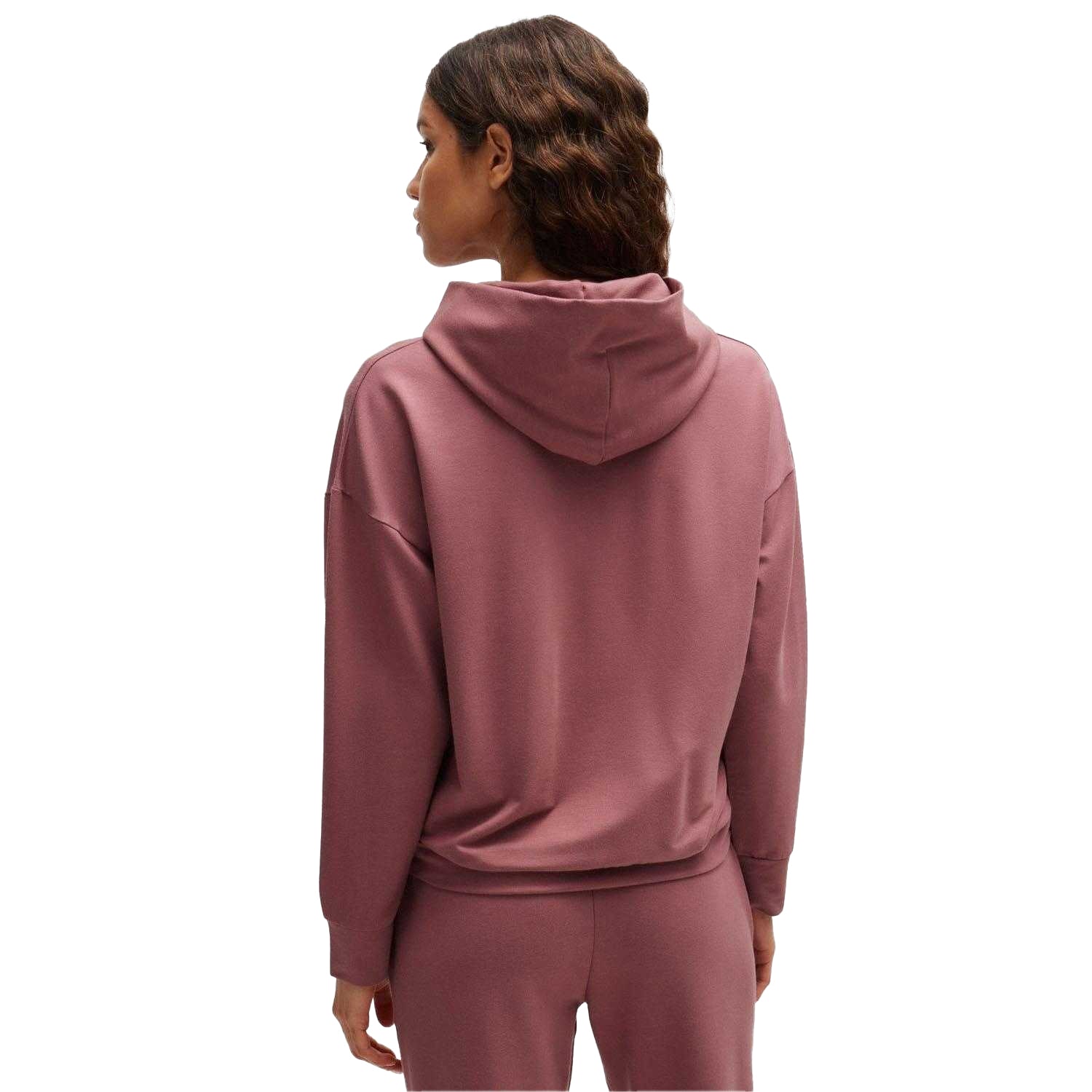 Red - Back - Boss Womens-Ladies Embroidered Logo French Terry Hoodie