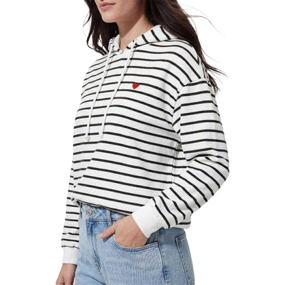 Cloud Dancer - Side - Pieces Womens-Ladies Chilli Striped Long-Sleeved Hoodie