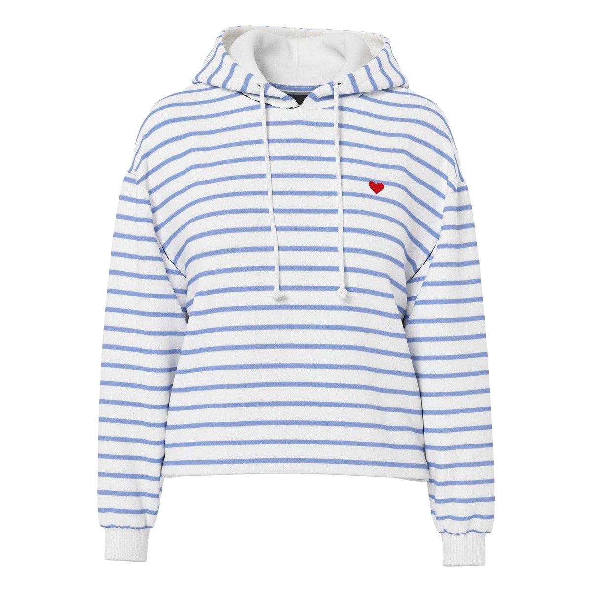 Hydrangea - Front - Pieces Womens-Ladies Chilli Striped Long-Sleeved Hoodie