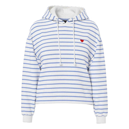 Hydrangea - Front - Pieces Womens-Ladies Chilli Striped Long-Sleeved Hoodie