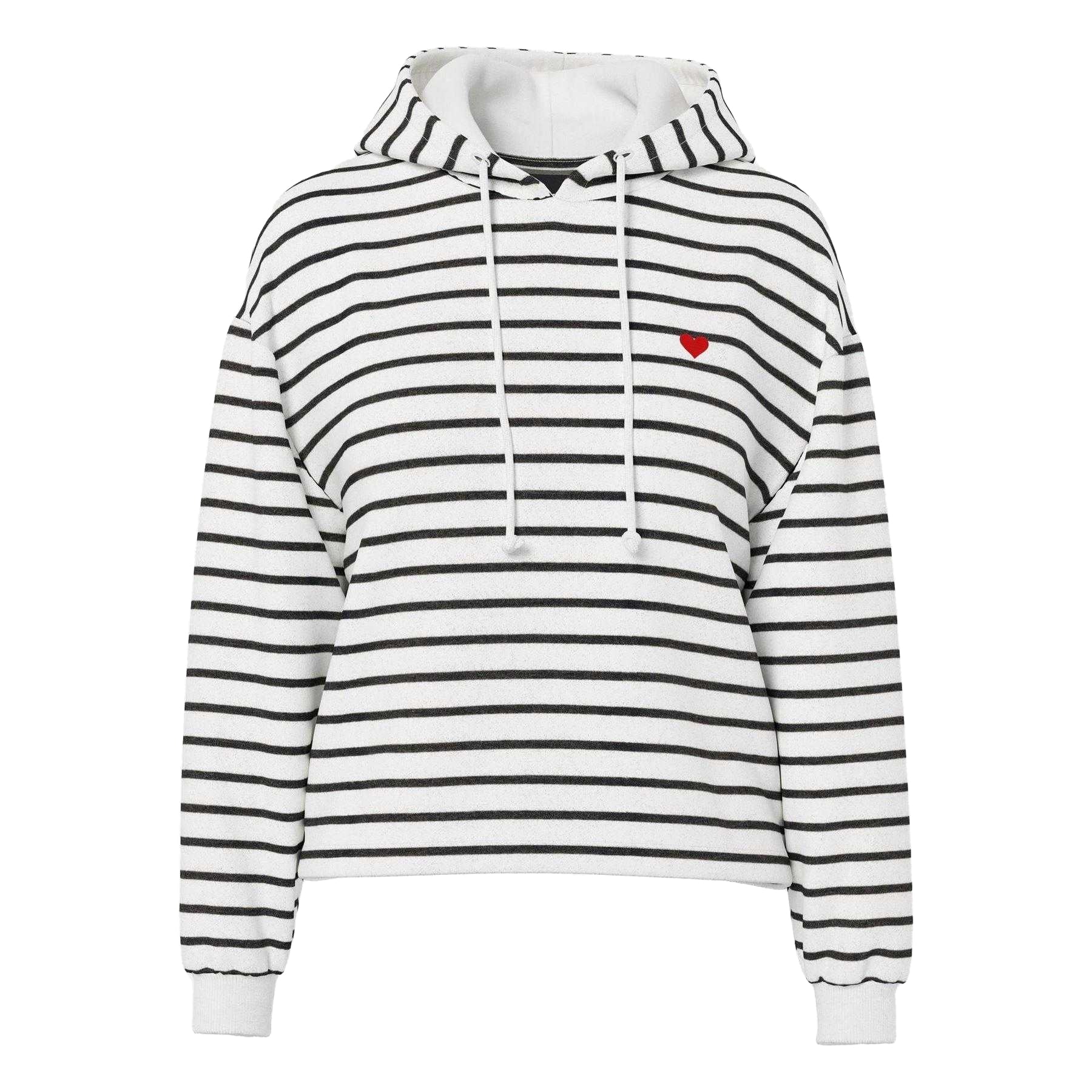Cloud Dancer - Front - Pieces Womens-Ladies Chilli Striped Long-Sleeved Hoodie