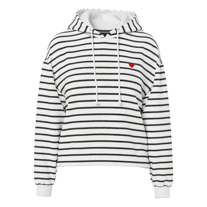Cloud Dancer - Front - Pieces Womens-Ladies Chilli Striped Long-Sleeved Hoodie