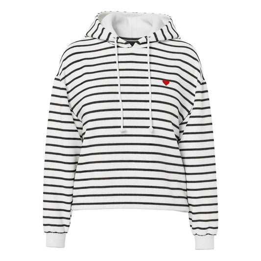 Cloud Dancer - Front - Pieces Womens-Ladies Chilli Striped Long-Sleeved Hoodie