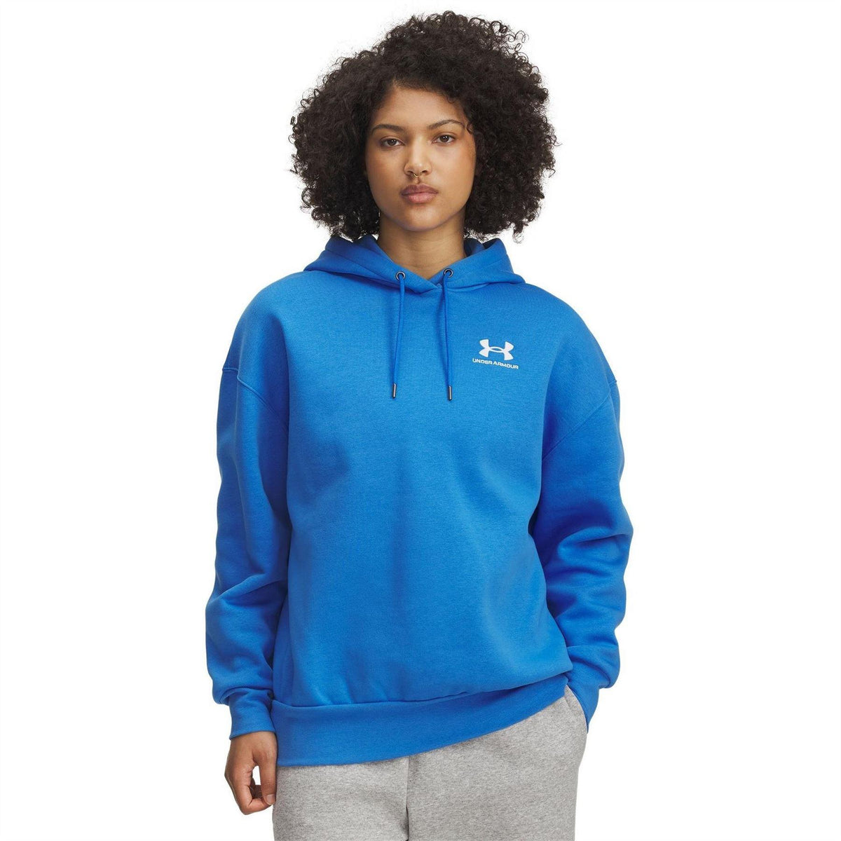 Blue - Front - Under Armour Womens-Ladies Icons Fleece Oversized Hoodie