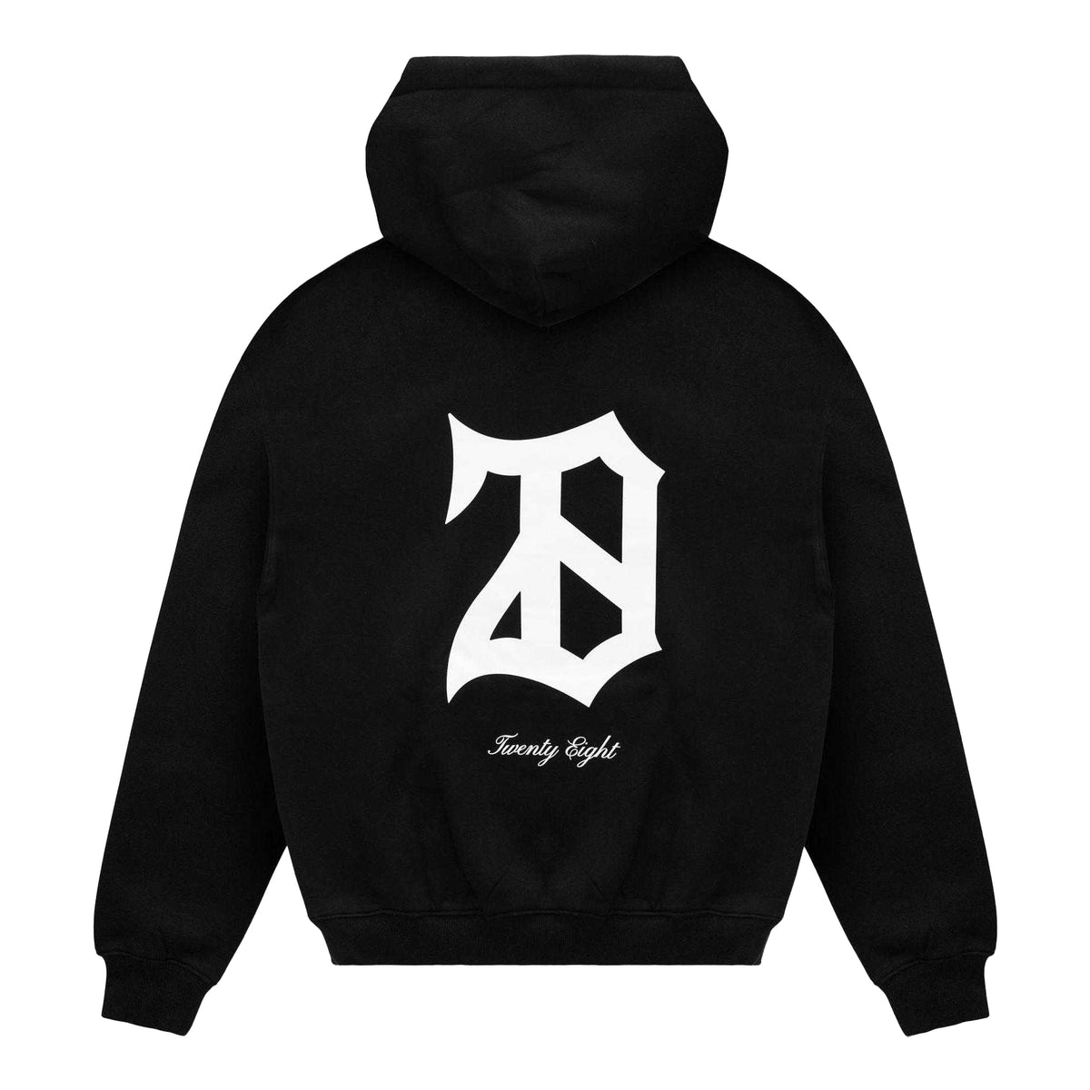 Black - Back - 28 Club Mens Performance Gym Hoodie