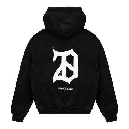 Black - Back - 28 Club Mens Performance Gym Hoodie