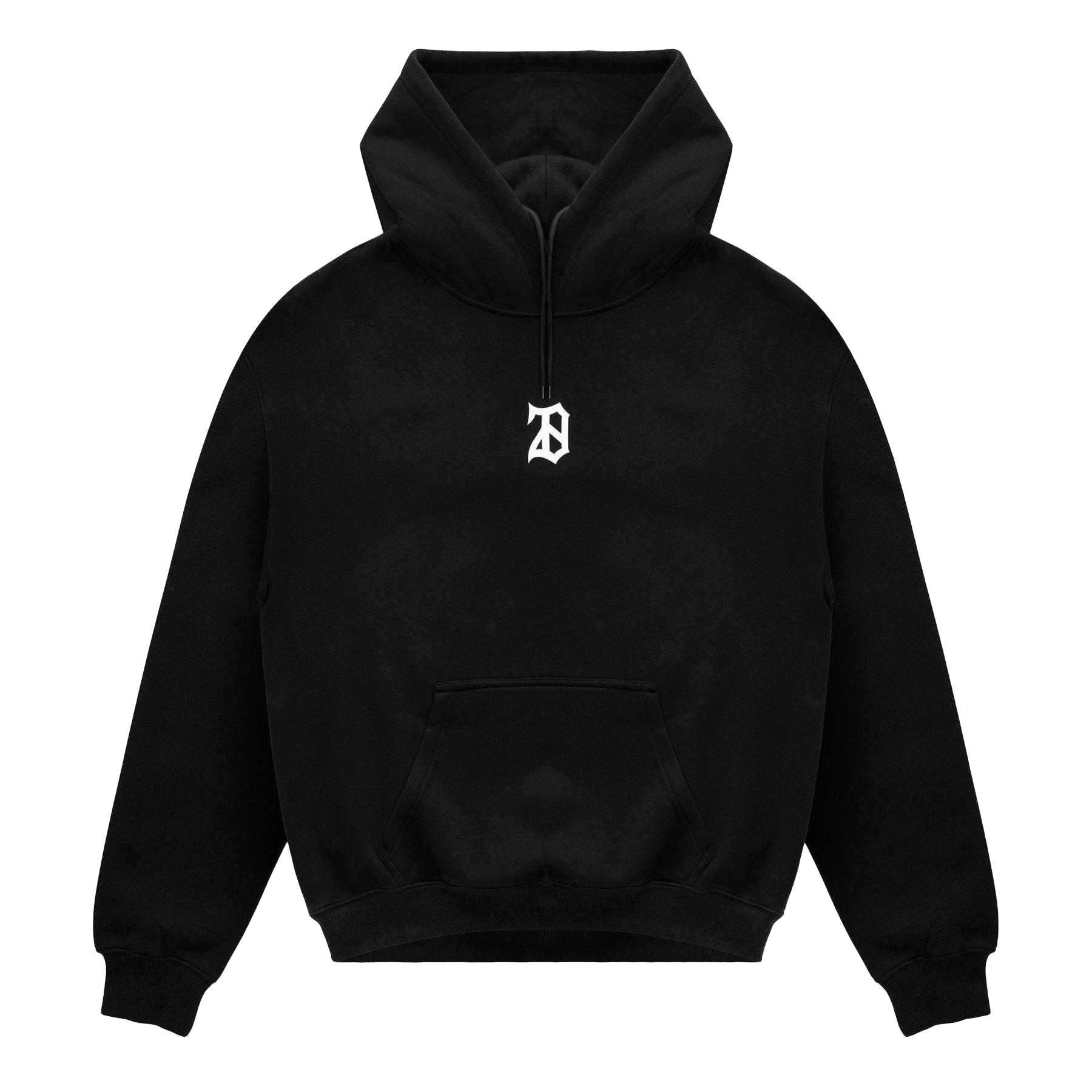 Black - Front - 28 Club Mens Performance Gym Hoodie