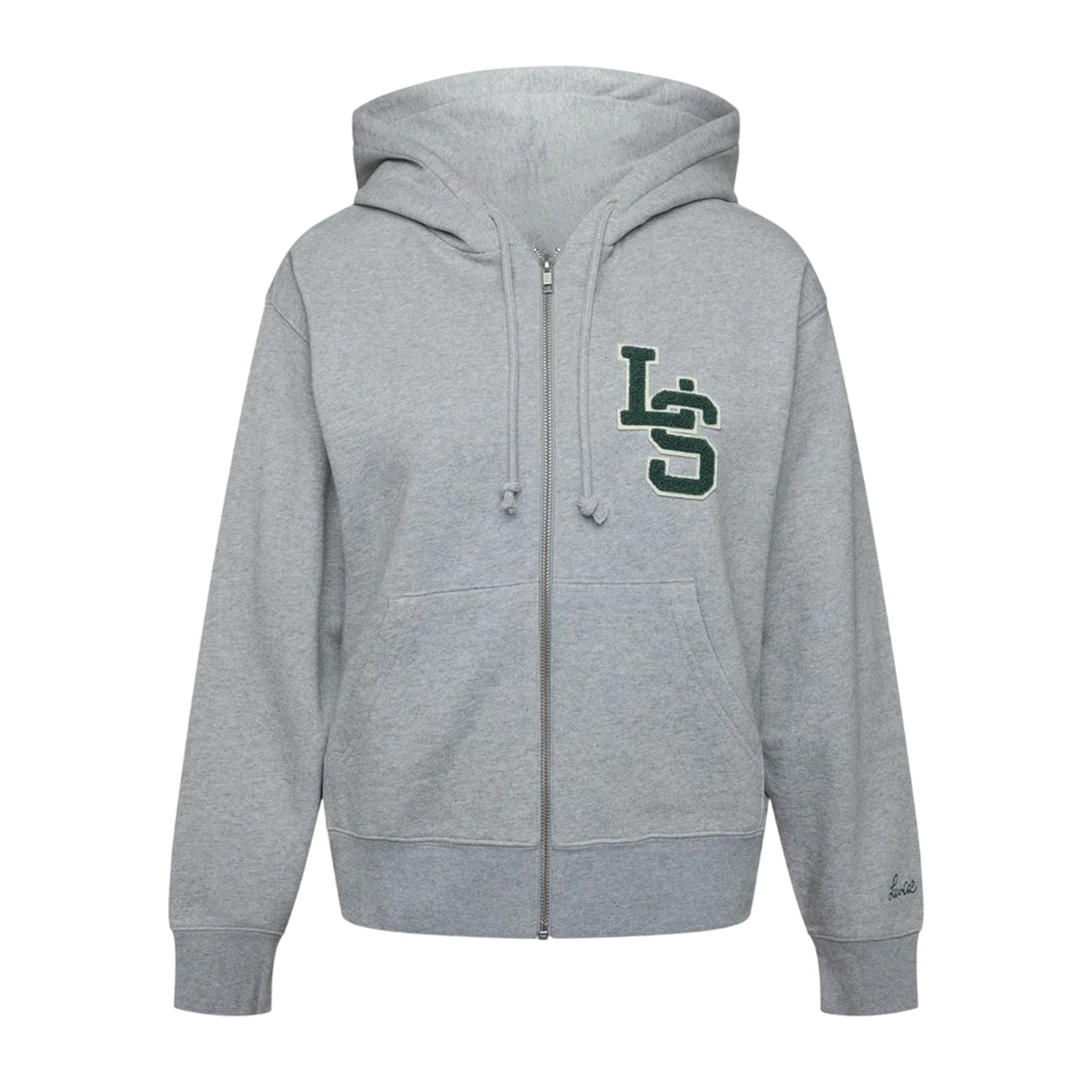 Heather Grey - Front - Levis Womens-Ladies Lettering Full Zip Hoodie