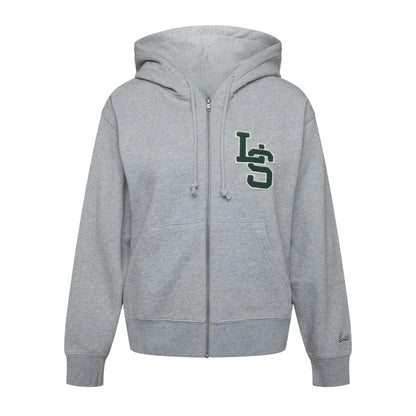 Heather Grey - Front - Levis Womens-Ladies Lettering Full Zip Hoodie