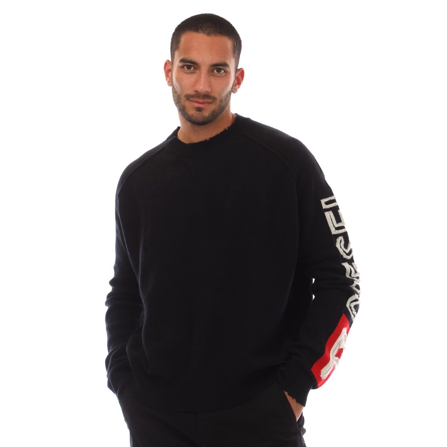 Black - Side - Diesel Mens K-Saria Sweatshirt