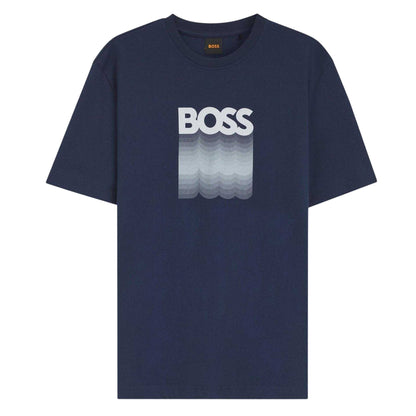Open Blue - Front - Boss Mens Insignia Logo T-Shirt