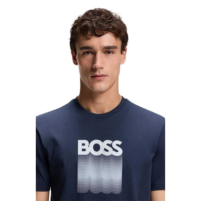 Open Blue - Side - Boss Mens Insignia Logo T-Shirt