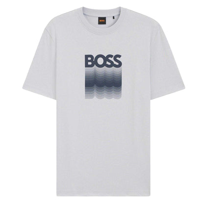 Light-Pastel Grey - Front - Boss Mens Insignia Logo T-Shirt