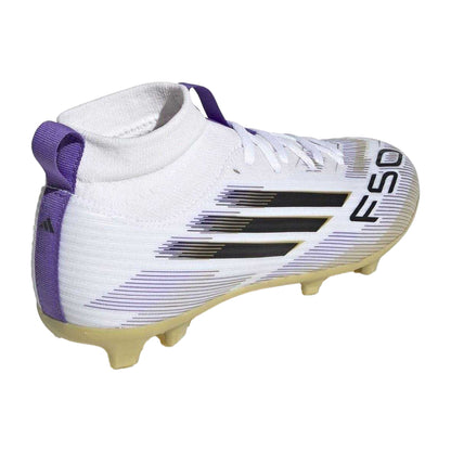 White-Black-Gold - Back - Adidas Childrens-Kids F50 League Football Boots