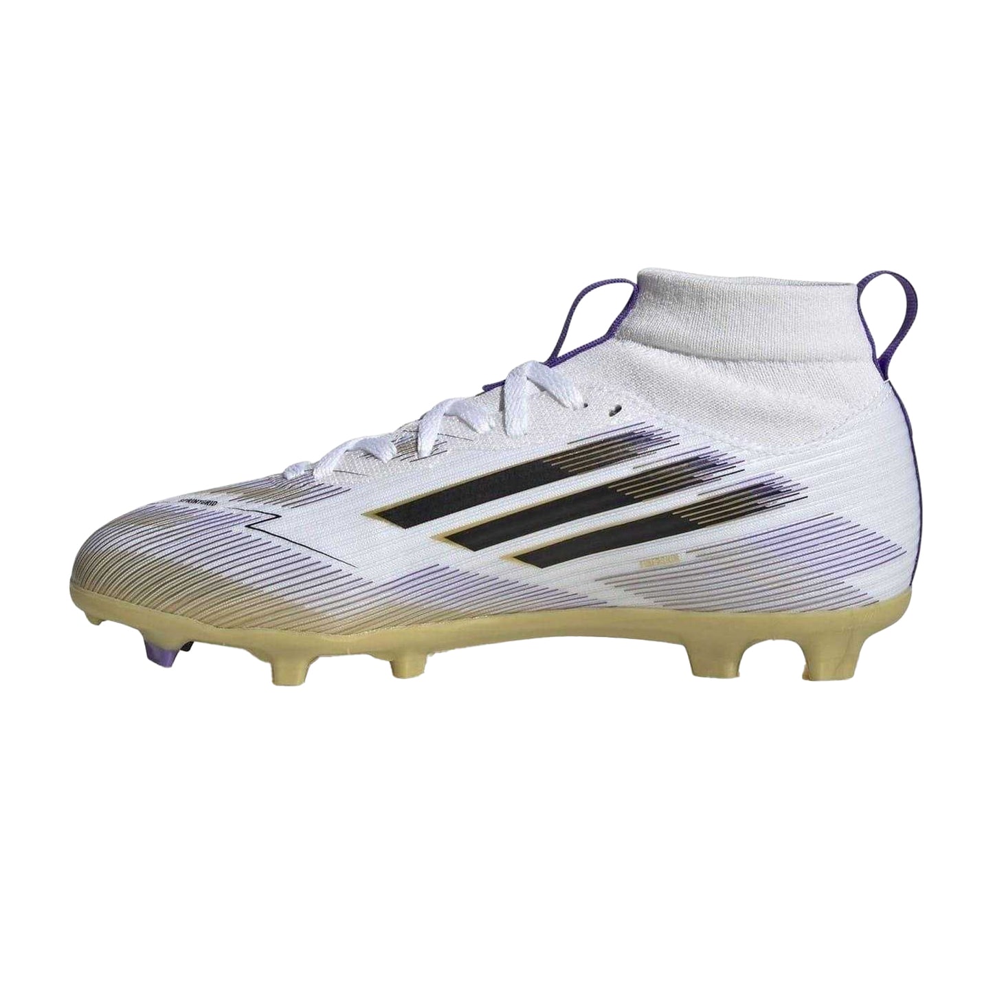 White-Black-Gold - Side - Adidas Childrens-Kids F50 League Football Boots