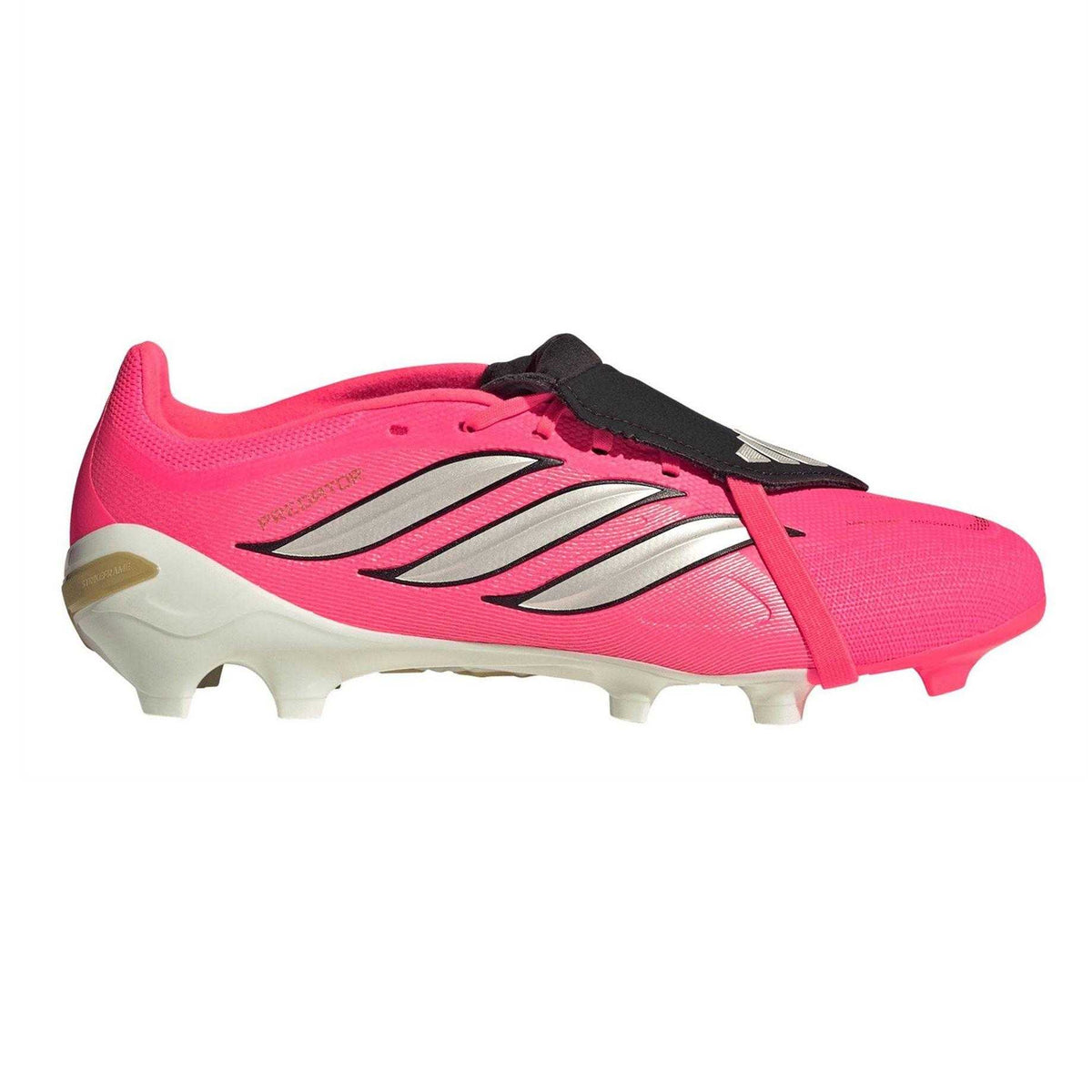 Pink-White - Front - Adidas Mens Predator 3 Lace Up Firm Ground Football Boots
