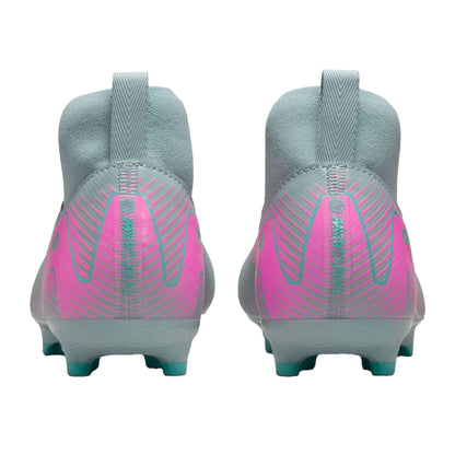 Grey-Pink - Back - Nike Childrens-Kids Zoom Mercurial Superfly 10 Academy Firm Ground Football Boots