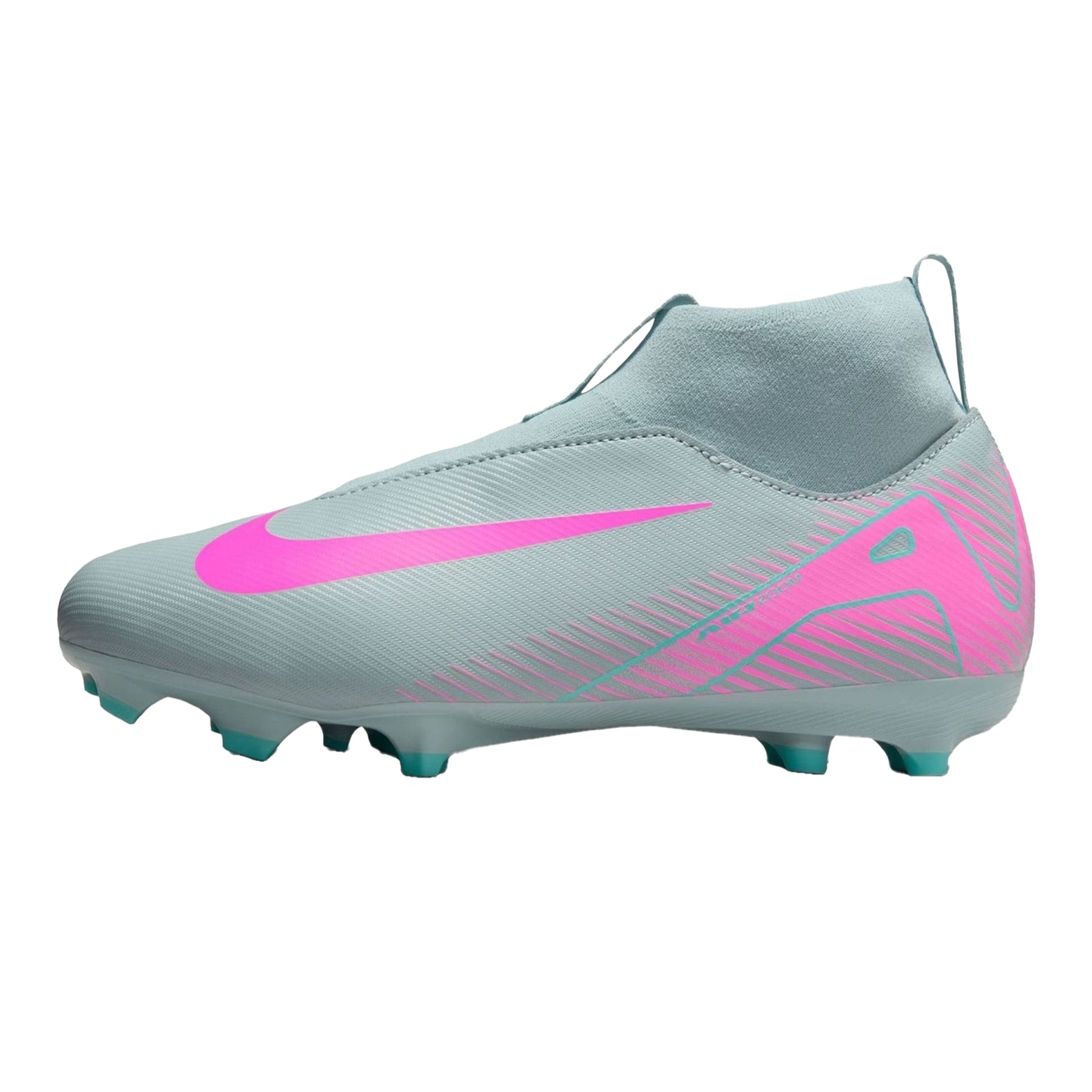 Grey-Pink - Side - Nike Childrens-Kids Zoom Mercurial Superfly 10 Academy Firm Ground Football Boots
