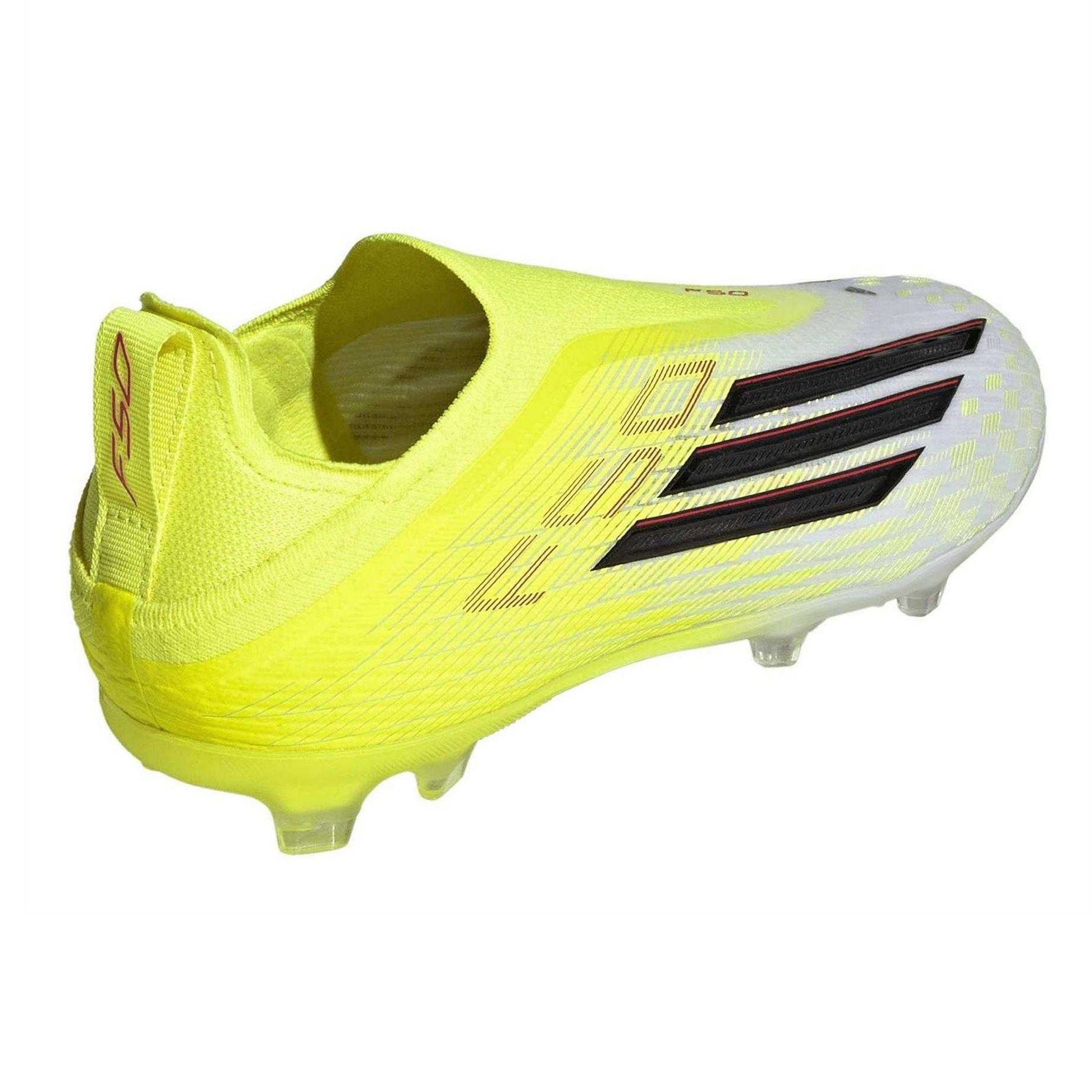 Solar Yellow - Back - Adidas Childrens-Kids F50 Elite Firm Ground Football Boots