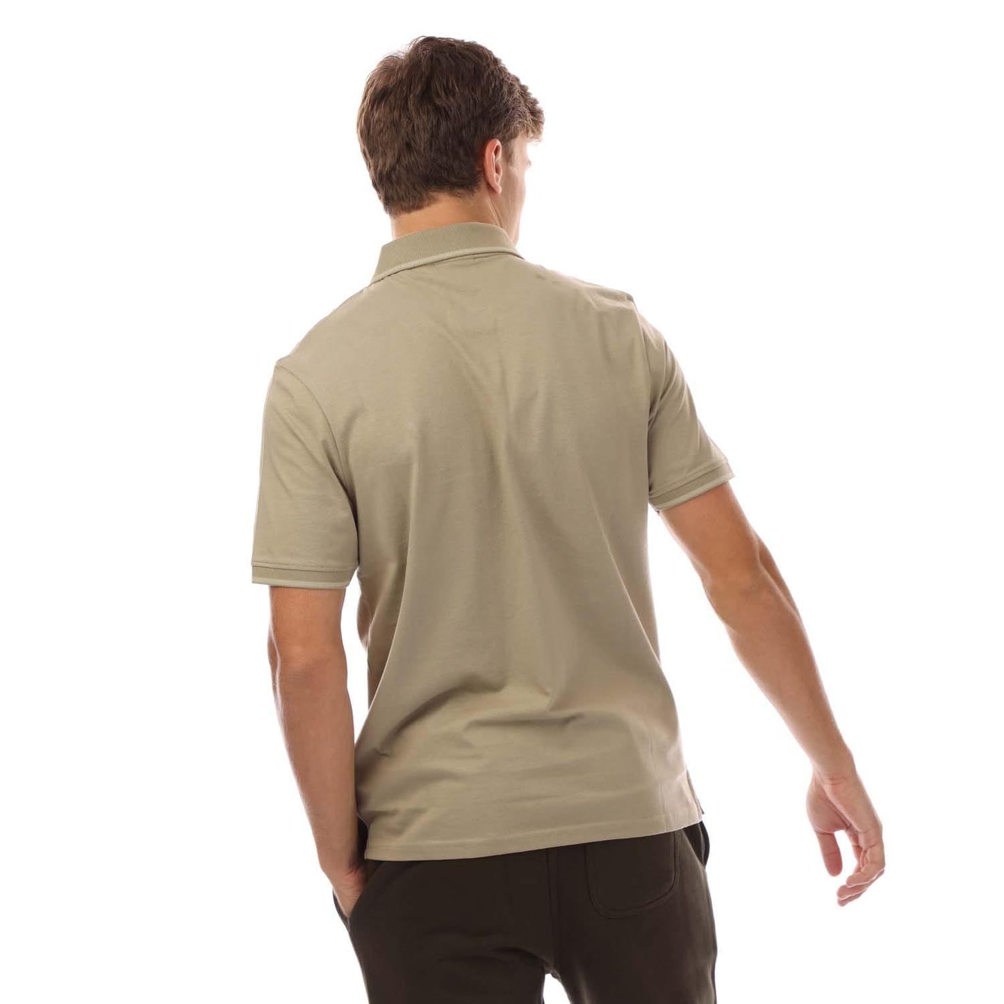 Beige - Back - Lyle & Scott Mens Tonal Tipped Polo Shirt