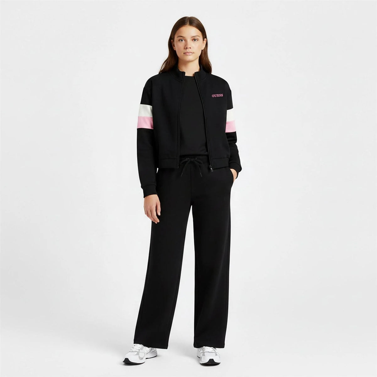 Jet Black - Back - Guess Childrens-Kids Sweat Jacket