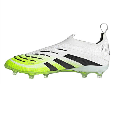 White-Black-Lemon - Side - Adidas Childrens-Kids Predator Elite Firm Ground Football Boots