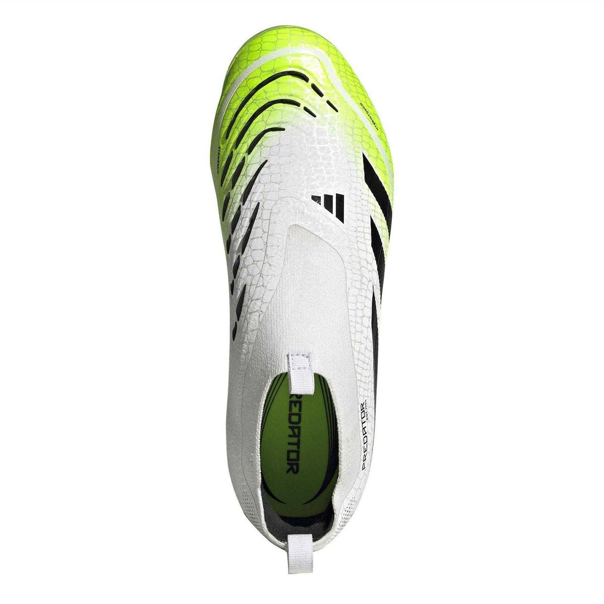 White-Black-Lemon - Lifestyle - Adidas Childrens-Kids Predator Elite Firm Ground Football Boots