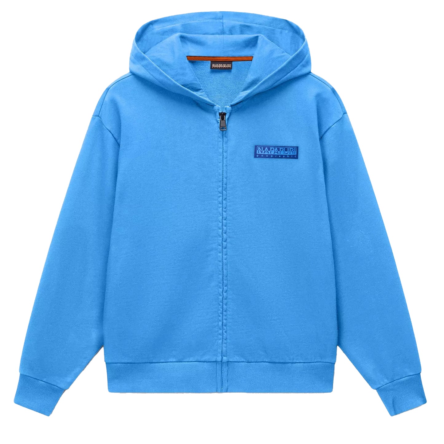 Blue - Front - Napapijri Childrens-Kids Logo Full Zip Hoodie