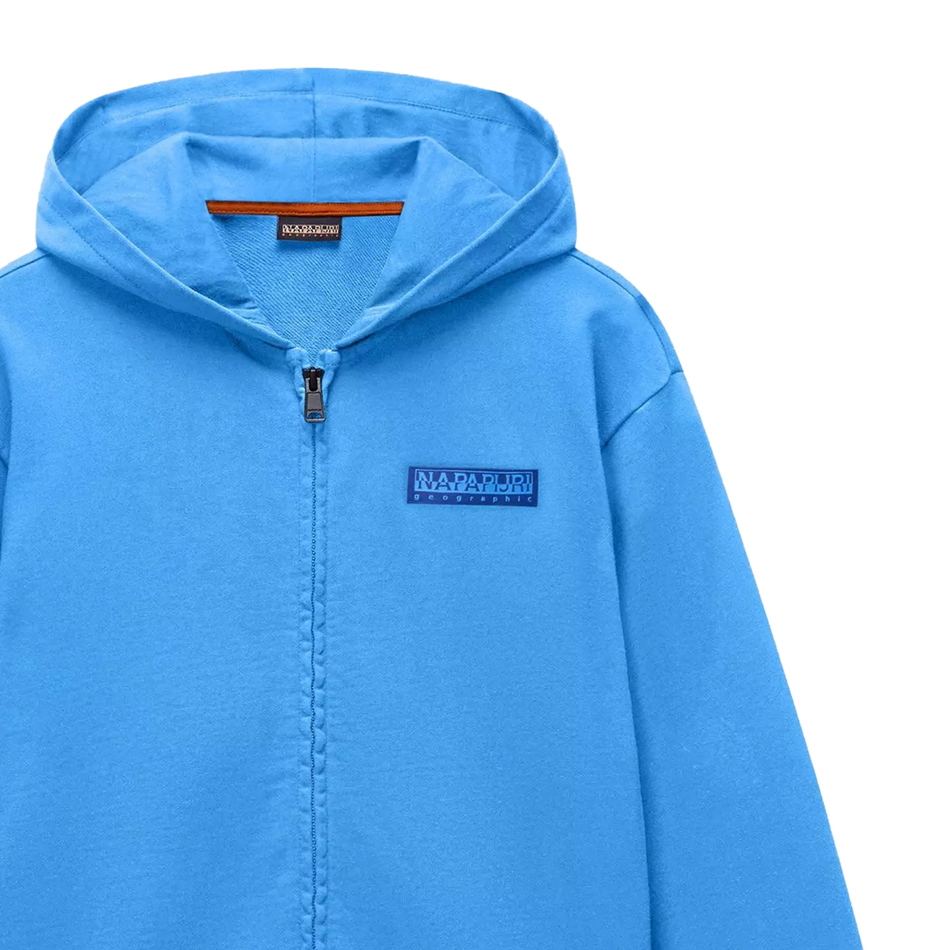 Blue - Side - Napapijri Childrens-Kids Logo Full Zip Hoodie