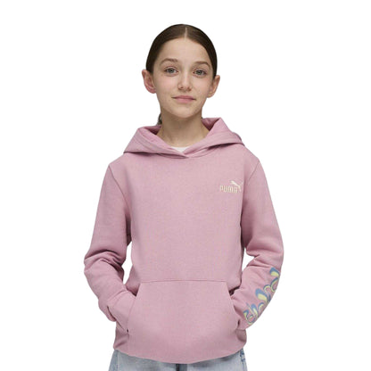 Pink - Side - Puma Childrens-Kids Tweenerverse Overhead Hoodie