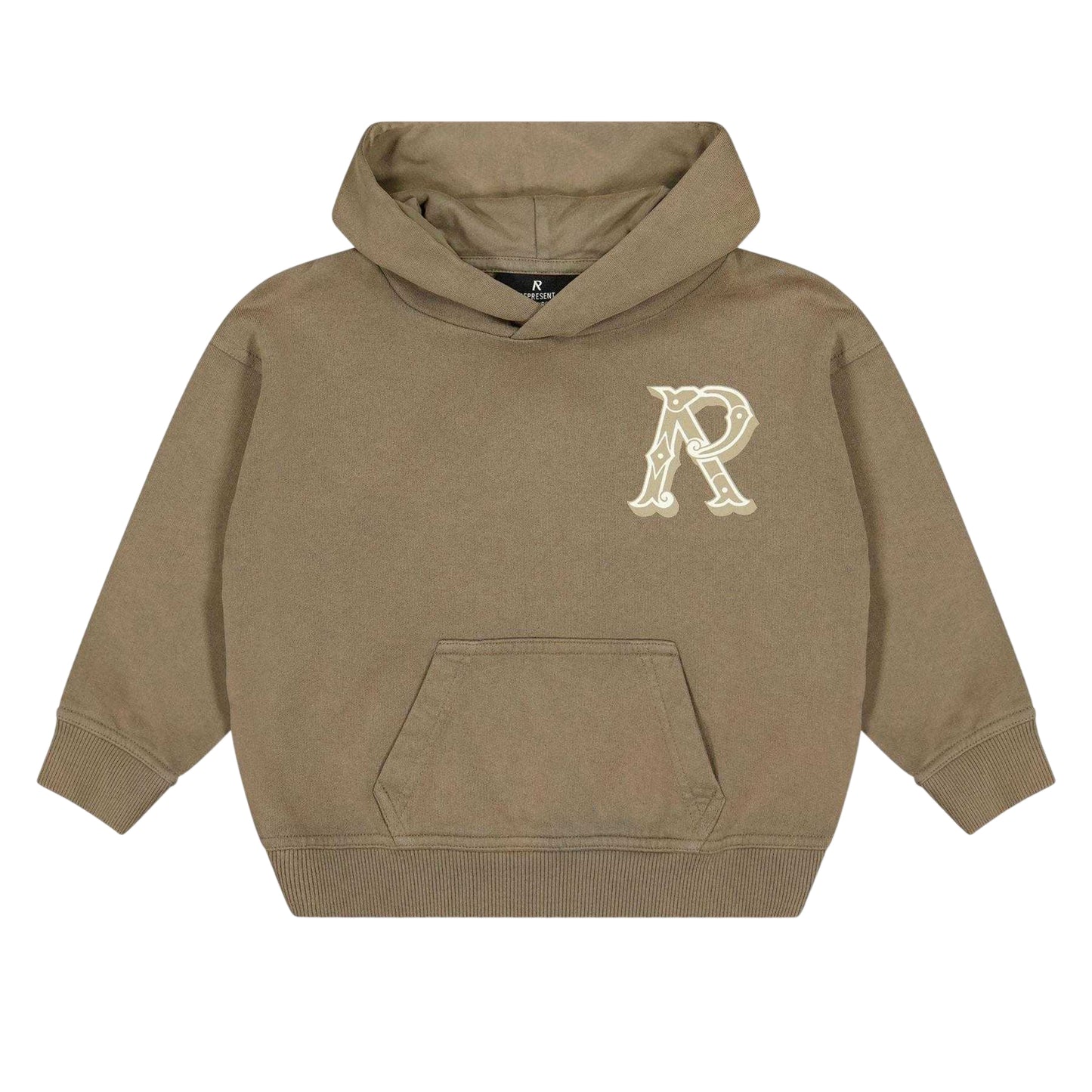 Dusty Brown - Front - Represent Childrens-Kids Western Initial Hoodie