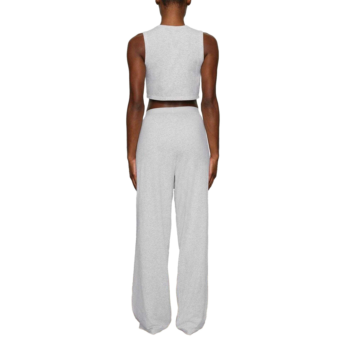 Light Heather Grey - Back - Skims Womens-Ladies Modal Boyfriend Lounge Pants