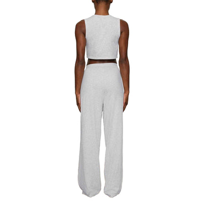 Light Heather Grey - Back - Skims Womens-Ladies Modal Boyfriend Lounge Pants
