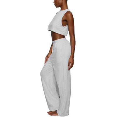 Light Heather Grey - Side - Skims Womens-Ladies Modal Boyfriend Lounge Pants
