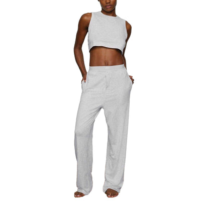 Light Heather Grey - Lifestyle - Skims Womens-Ladies Modal Boyfriend Lounge Pants