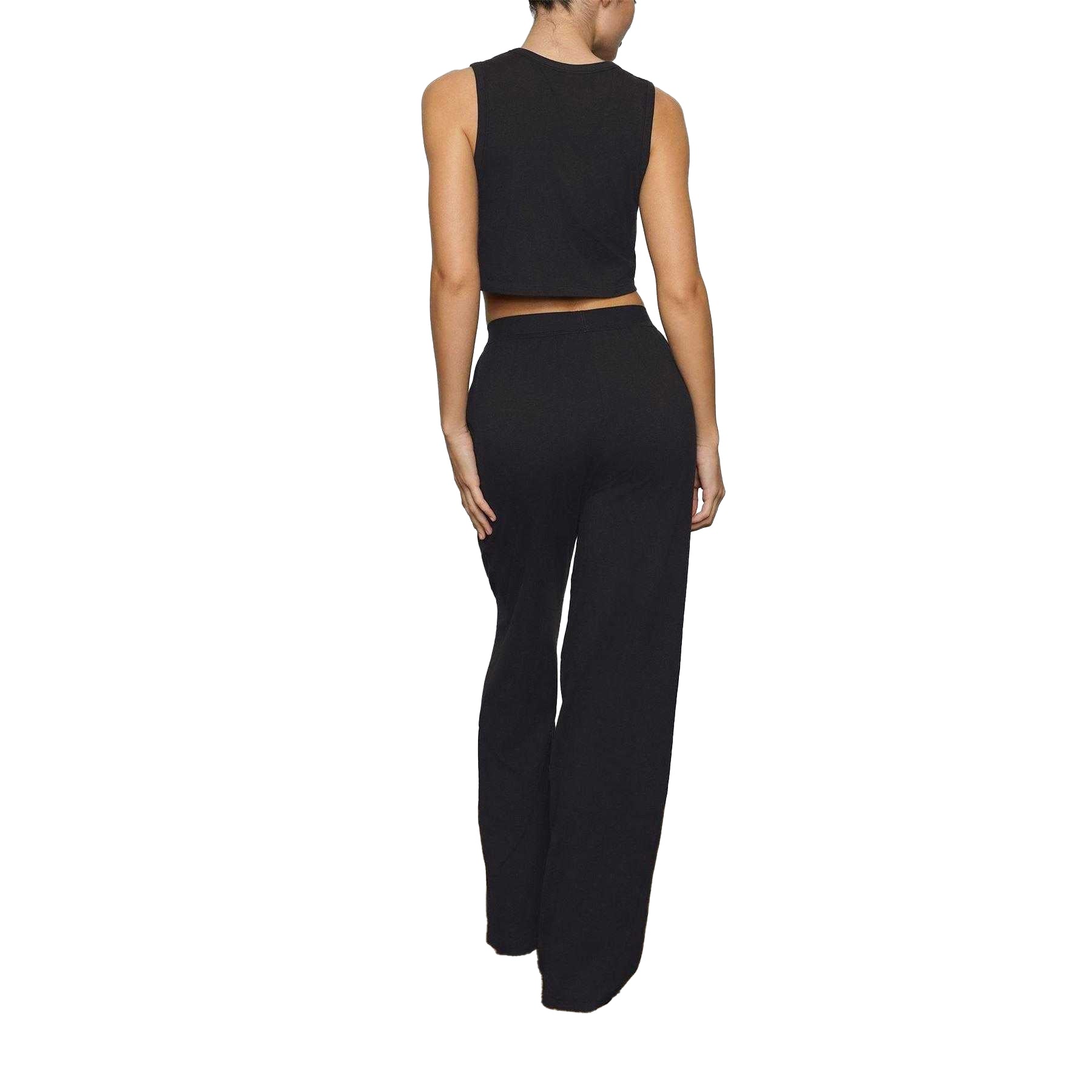 Onyx - Back - Skims Womens-Ladies Modal Boyfriend Lounge Pants