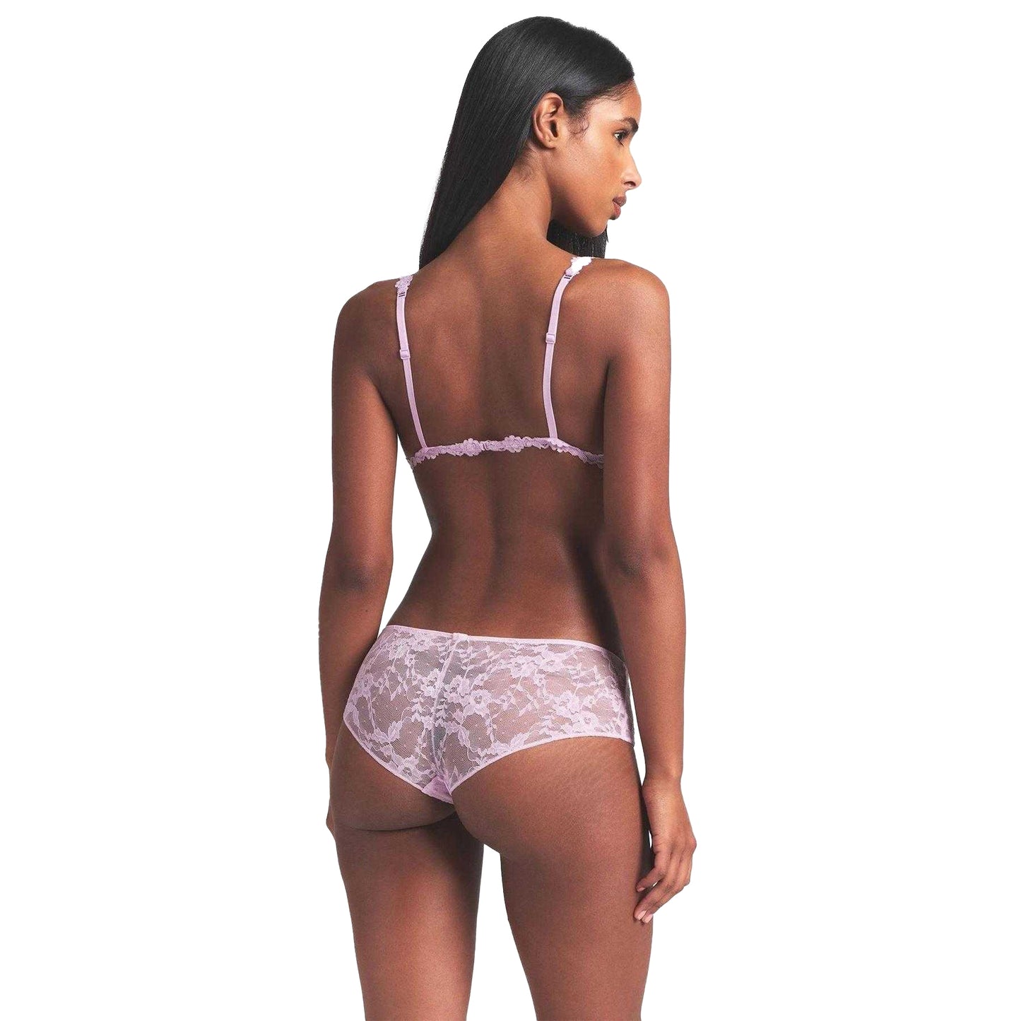 Baby Pink - Back - Skims Womens-Ladies Lace Stretch Triangle Cups Bralette