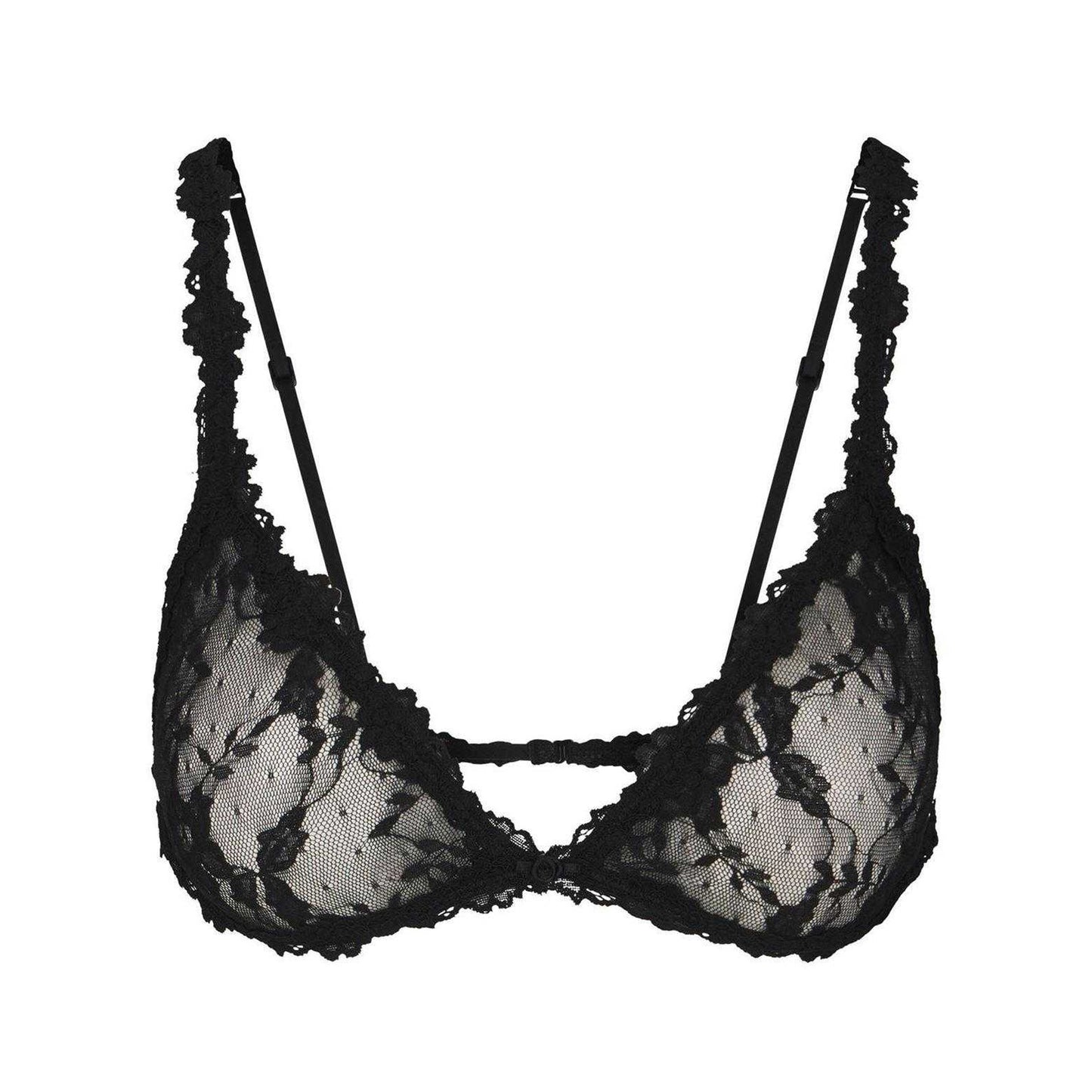 Soot Grey - Front - Skims Womens-Ladies Lace Stretch Triangle Cups Bralette