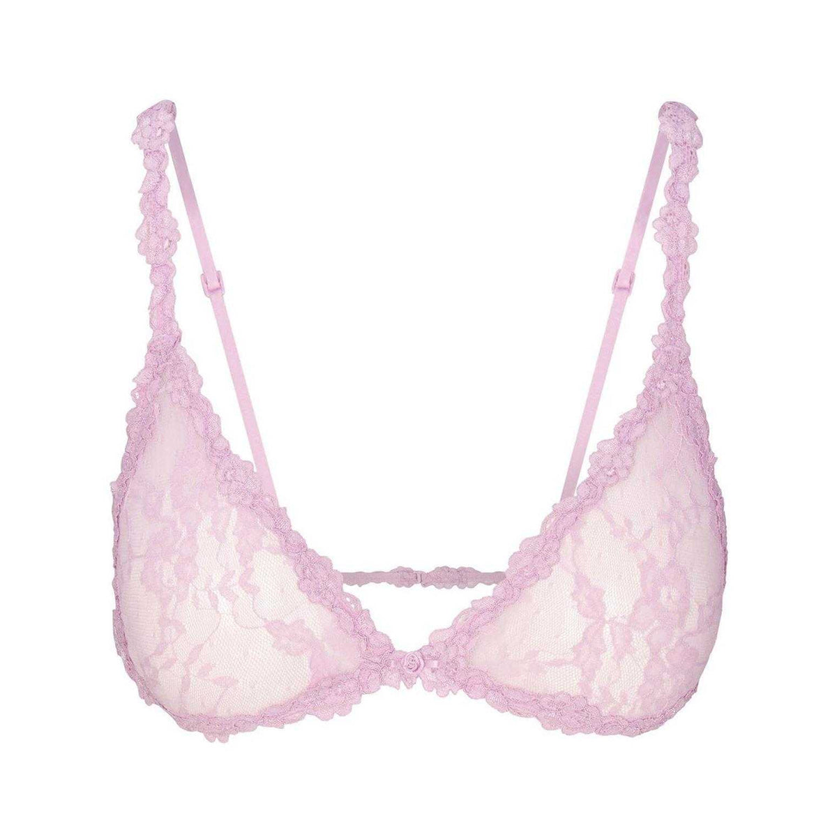 Baby Pink - Front - Skims Womens-Ladies Lace Stretch Triangle Cups Bralette