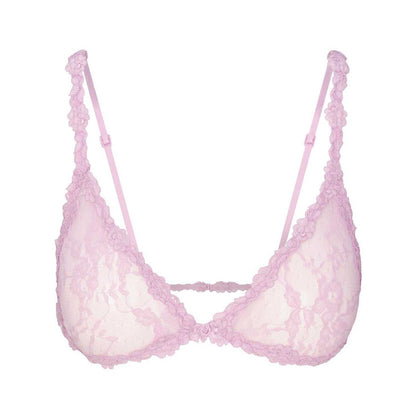 Baby Pink - Front - Skims Womens-Ladies Lace Stretch Triangle Cups Bralette