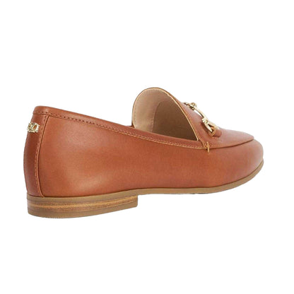 Tan - Back - Dune London Womens-Ladies Grandly Leather Loafers
