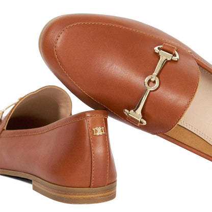 Tan - Pack Shot - Dune London Womens-Ladies Grandly Leather Loafers