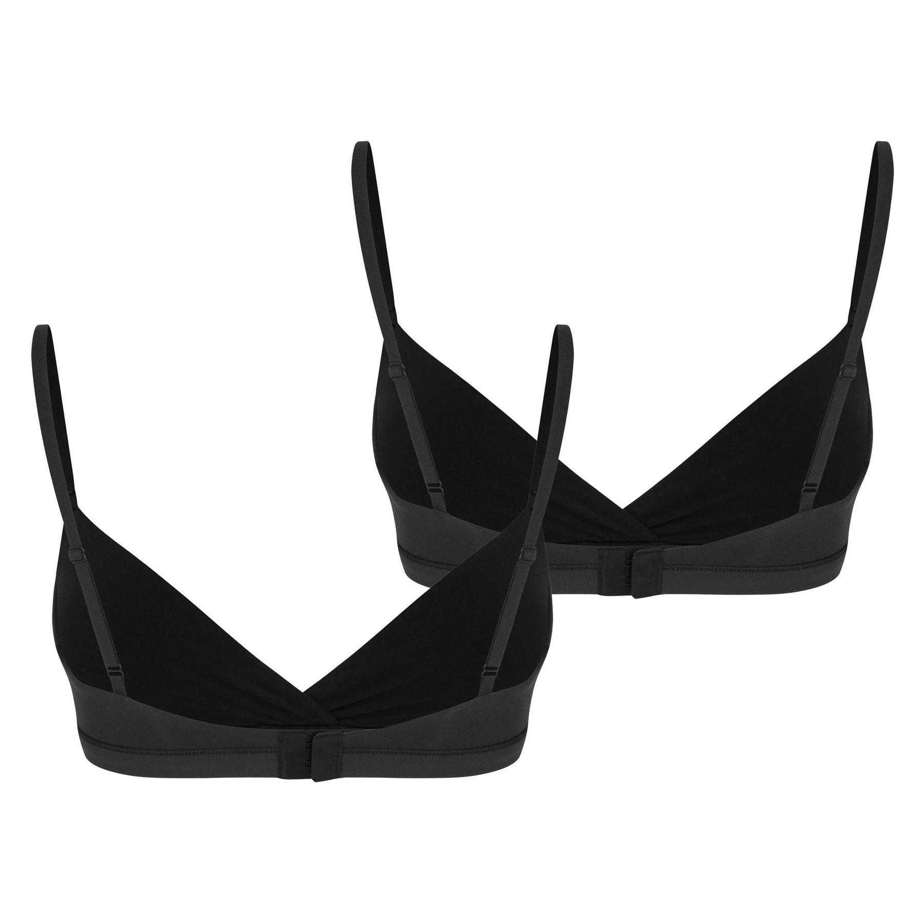 Onyx - Back - Skims Womens-Ladies Crossover Bralette (Pack of 2)