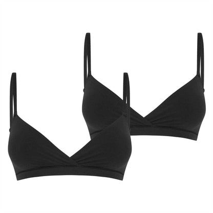 Onyx - Front - Skims Womens-Ladies Crossover Bralette (Pack of 2)
