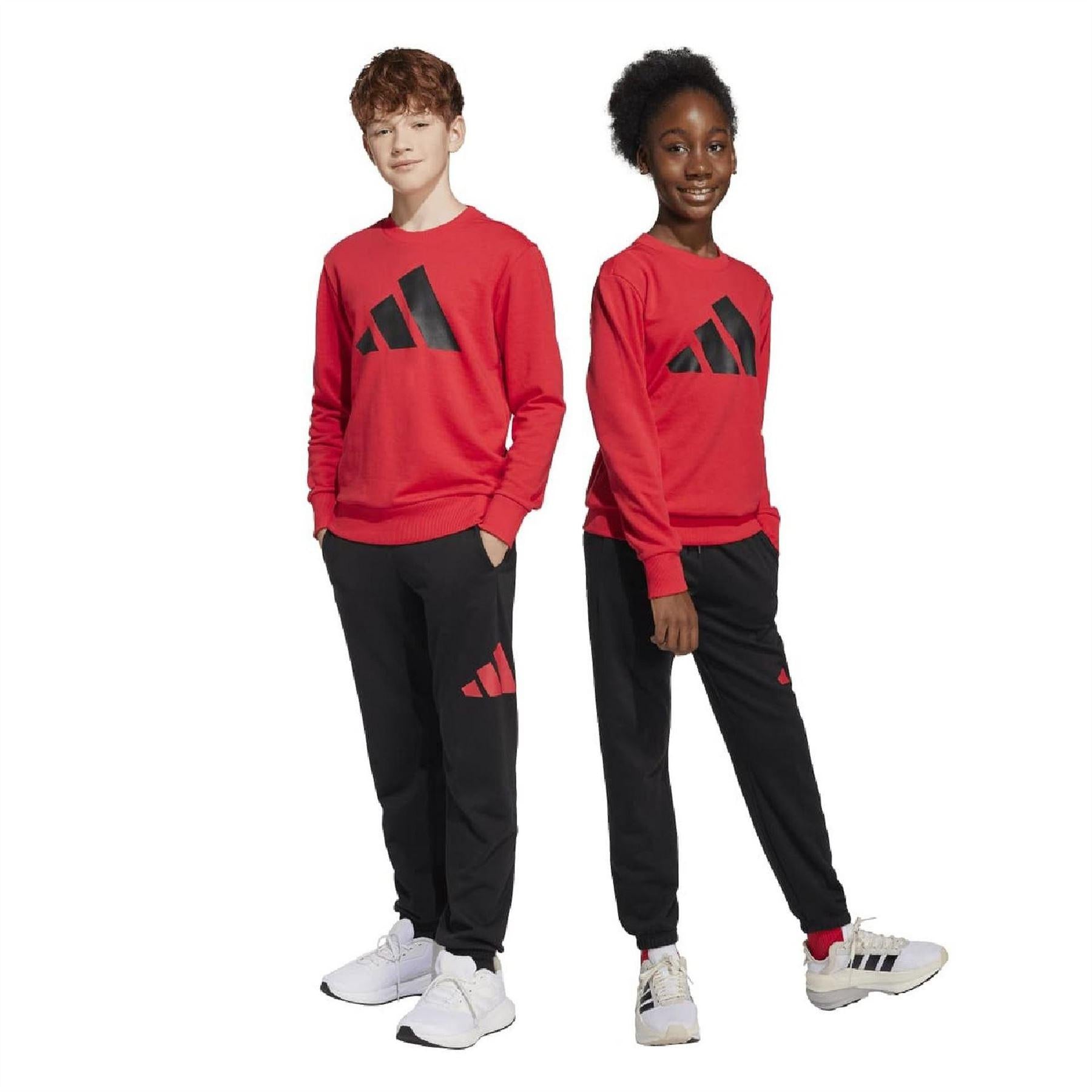 Ruby Red - Pack Shot - Adidas Childrens-Kids Essentials Hoodie And Joggers Set
